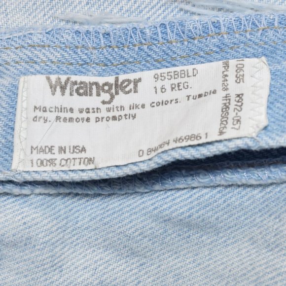 Vintage With Tags Wrangler Denim Jeans Light Wash High Rise Straight Cut - Picture 4 of 4